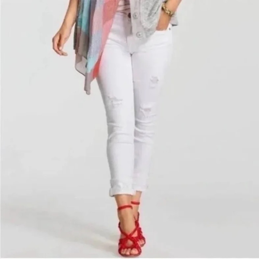 CAbi Crisp White Cropped Jeans